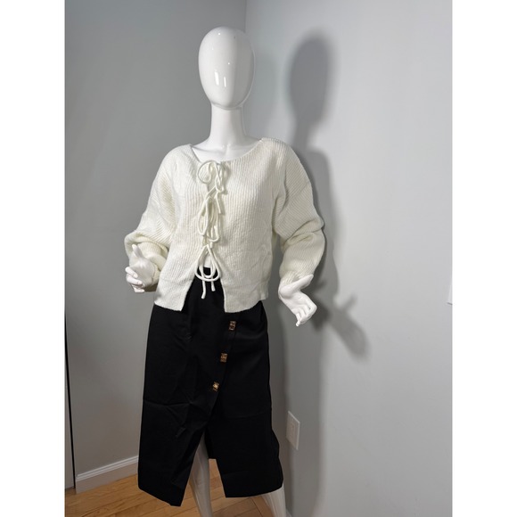 Commense Metal-Detail Split Midi Skirt Black size L - Picture 8 of 12